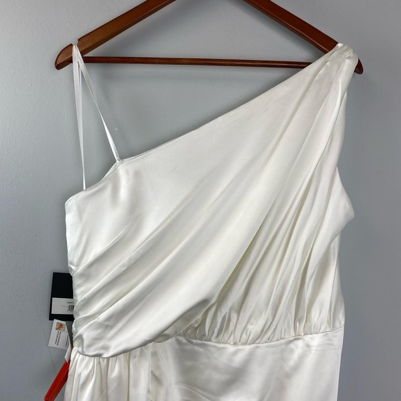 MAC DUGGAL Ieena Draped One Shoulder Satin Gown Size 14 26654 $398 - Picture 8 of 11